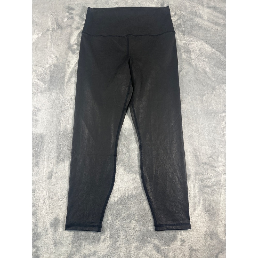 90 Degree by Reflex Black Faux Leather Coated High Waist Leggings XL RN 144527